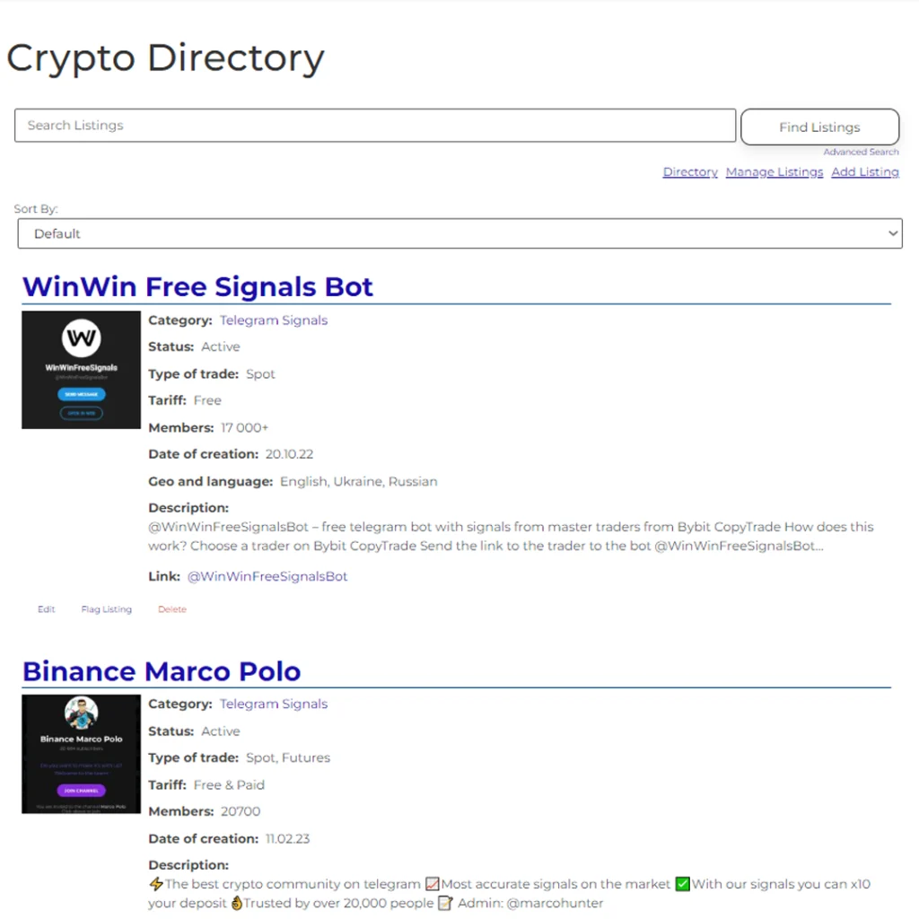 Crypto Directory List of the best services and media sources related to trading and cryptocurrency Win-win Trade